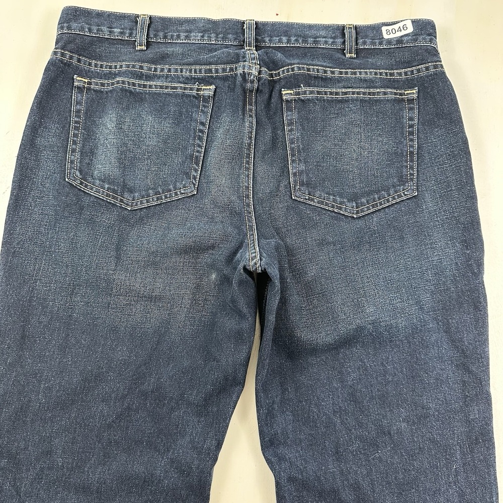 Y2K Urban Pipeline Relaxed Bootcut Jeans Men 38x30 Blue Dark Wash Denim Skater